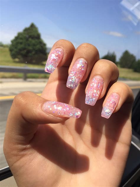 clear glitter nail designs